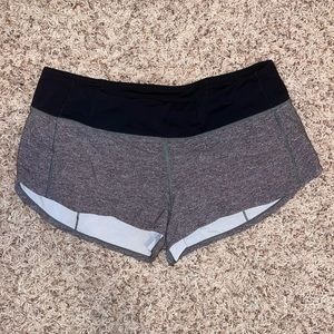 Lululemon grey 2.5 inch speed up shorts